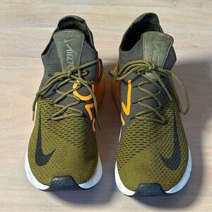 Nike Air Max 270 Flyknit - Green/Orange - Men's 10.5